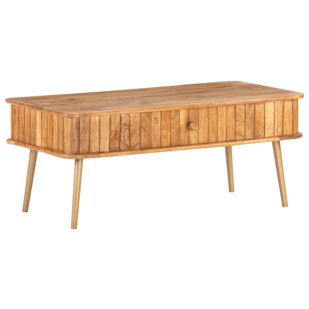 vidaXL Coffee Table 39.4"x19.7"x15.7" Solid Acacia Wood-1