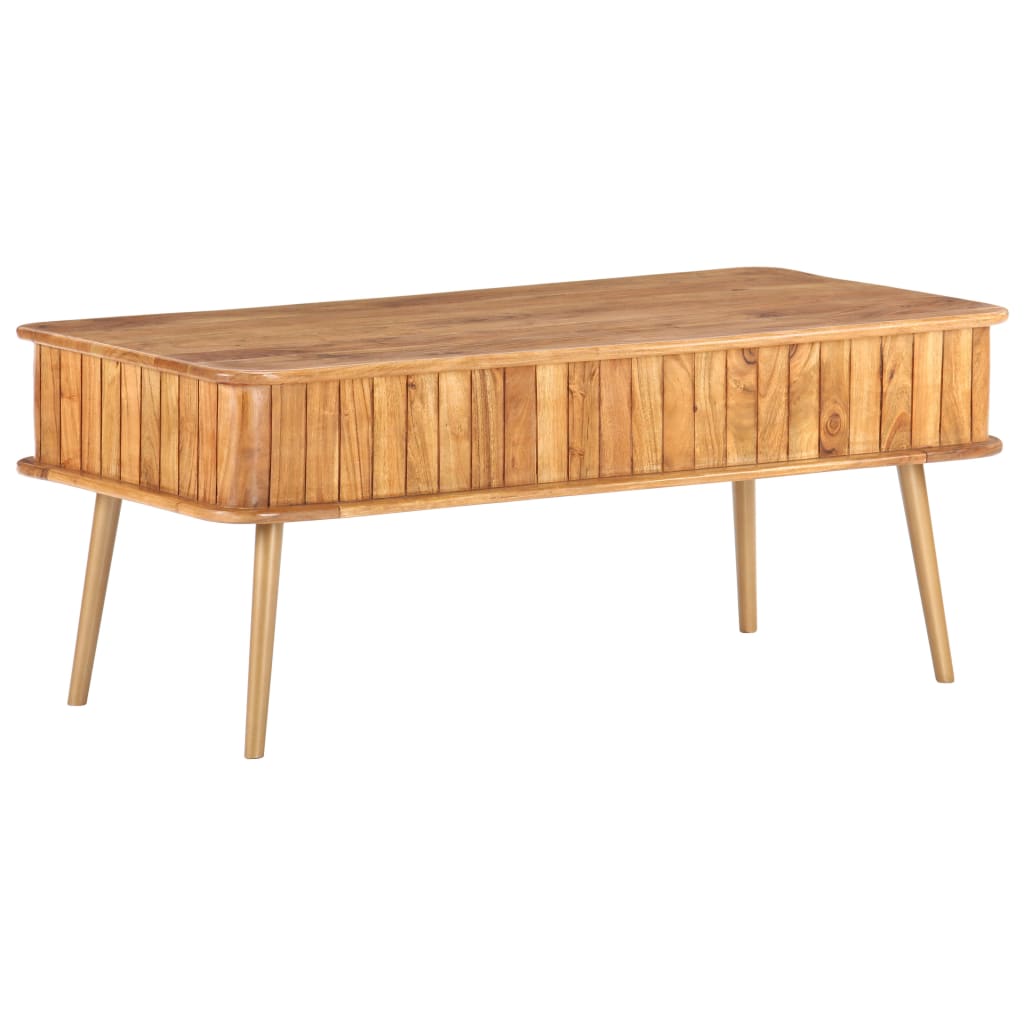 vidaXL Coffee Table 39.4"x19.7"x15.7" Solid Acacia Wood-5