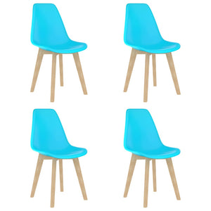 vidaXL Dining Chairs Accent Side Chair with Wooden Legs for Kitchen Plastic-6