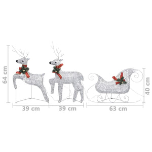 vidaXL Christmas Decoration Reindeer and Sleigh with LEDs Christmas Lighting-17