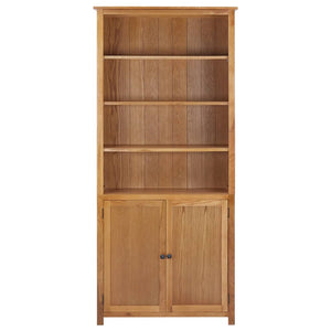 vidaXL Bookshelf Bookcase with 2 Doors Cabinet with Display Solid Oak Wood-12