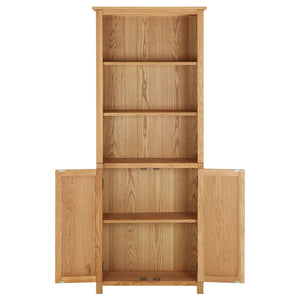 vidaXL Bookshelf Bookcase with 2 Doors Cabinet with Display Solid Oak Wood-19