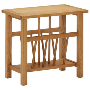 vidaXL Magazine Table 17.7"x10.6"x16.5" Solid Oak Wood-0