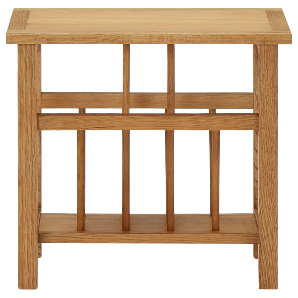 vidaXL Magazine Table 17.7"x10.6"x16.5" Solid Oak Wood-5