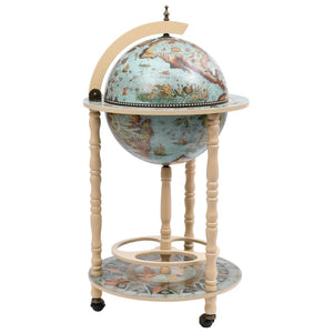 vidaXL Globe Bar Cart Globe Wine Bar Liquor Bar Cabinet Solid Eucalyptus Wood-5