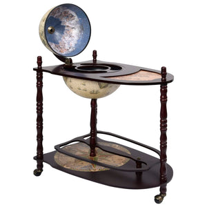 vidaXL Globe Bar Cart Globe Wine Bar Liquor Bar Cabinet Solid Eucalyptus Wood-0