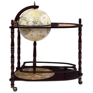 vidaXL Globe Bar Cart Globe Wine Bar Liquor Bar Cabinet Solid Eucalyptus Wood-1