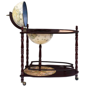 vidaXL Globe Bar Cart Globe Wine Bar Liquor Bar Cabinet Solid Eucalyptus Wood-5