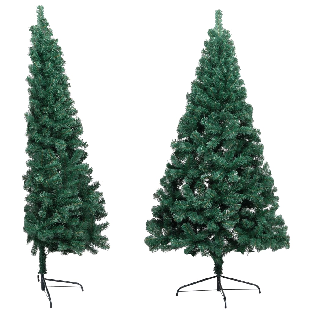 vidaXL Christmas Tree Decoration Artificial Half-Circle Tree with Stand PVC-18