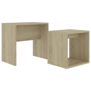 vidaXL Coffee Table Set 2 Piece Nesting End Table Sofa Table Engineered Wood-37