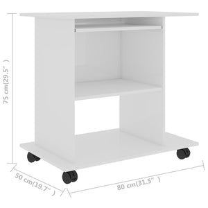 vidaXL Computer Desk Gaming Desk Home Office Table with Shelf Engineered Wood-36