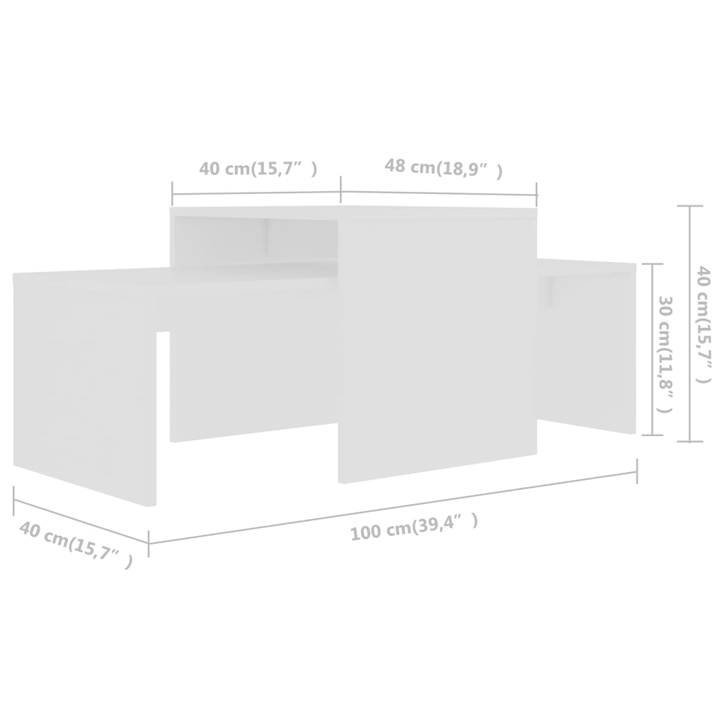 vidaXL Coffee Table Set Nesting Sofa End Table for Living Room Engineered Wood-52