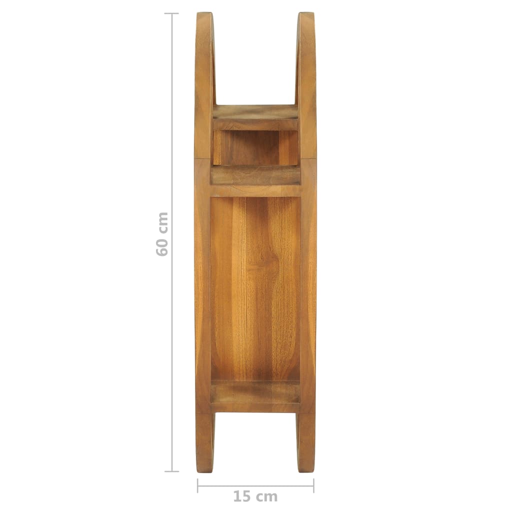 vidaXL Yin Yang Wall Shelf Organizer for Living Room Hallway Solid Wood Teak-4