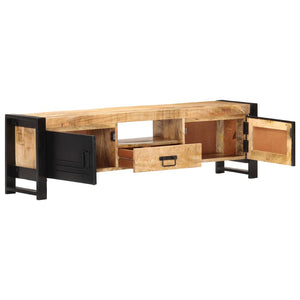 vidaXL TV Stand 55.1"x11.8"x15.7" Rough Mango Wood-2