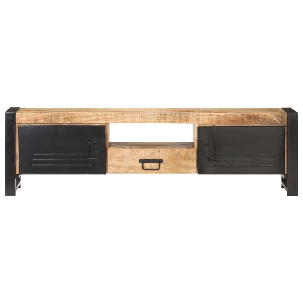 vidaXL TV Stand 55.1"x11.8"x15.7" Rough Mango Wood-3