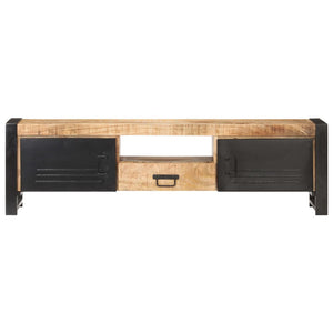 vidaXL TV Stand 55.1"x11.8"x15.7" Rough Mango Wood-3