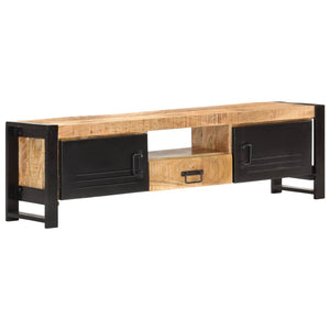 vidaXL TV Stand 55.1"x11.8"x15.7" Rough Mango Wood-7