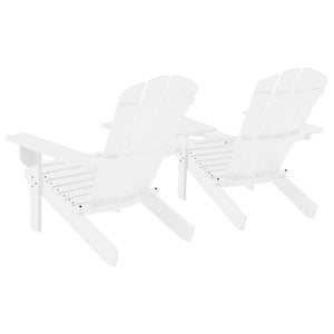 vidaXL Adirondack Chairs Patio Adirondack Chair with Tea Table Solid Wood Fir-10