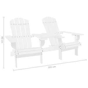 vidaXL Adirondack Chairs Patio Adirondack Chair with Tea Table Solid Wood Fir-16