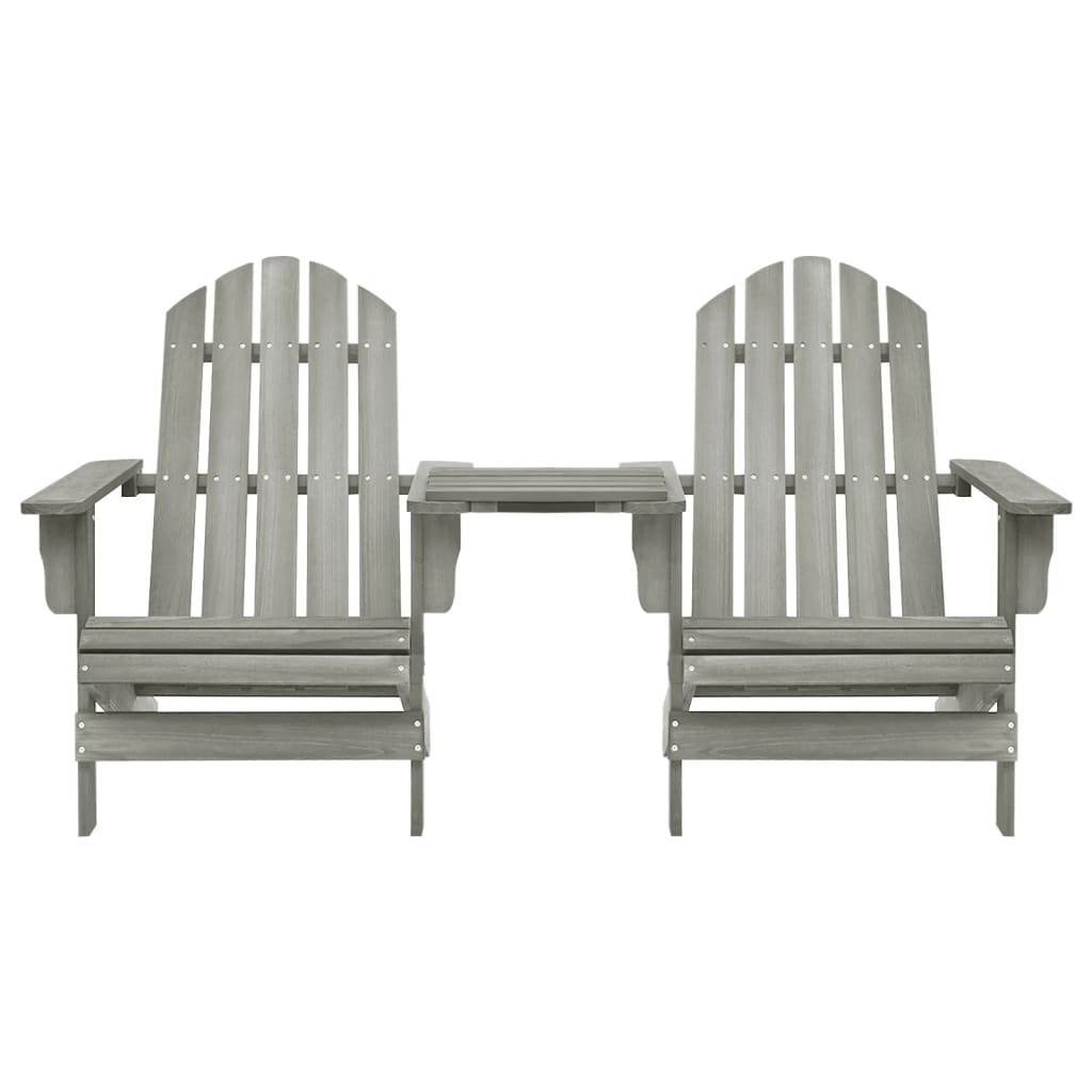 vidaXL Adirondack Chairs Patio Adirondack Chair with Tea Table Solid Wood Fir-24