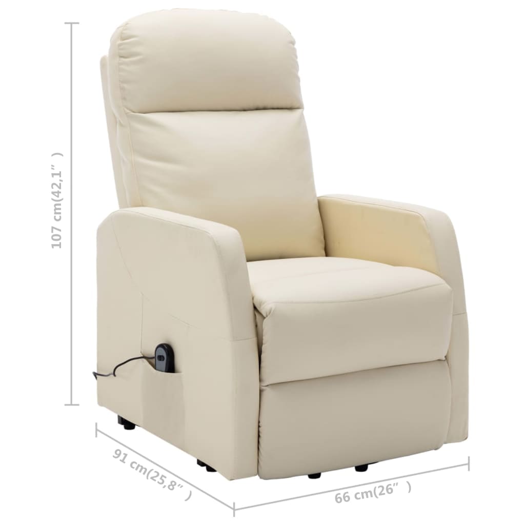 vidaXL Power Lift Recliner Electric Lift Chair for Home Theater Faux Leather-30