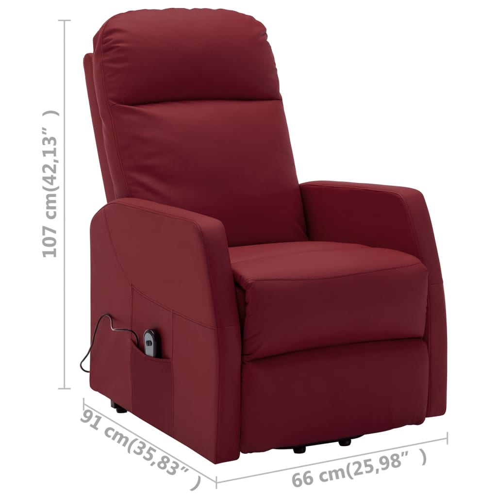 vidaXL Power Lift Recliner Electric Lift Chair for Home Theater Faux Leather-20
