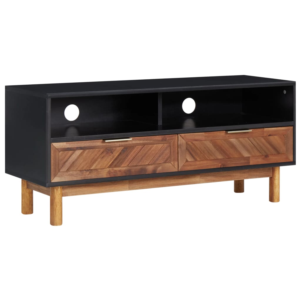 vidaXL TV Stand 39.4"x13.8"x17.7" Solid Wood Acacia and MDF-0