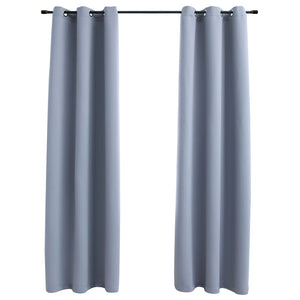 vidaXL Curtains 2 Pcs Roller Blackout Curtains Window Blinds with Rings Fabric-36