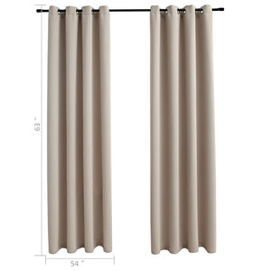 vidaXL Curtains 2 Pcs Roller Blackout Curtains Window Blinds with Rings Fabric-77