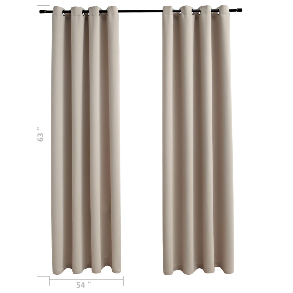 vidaXL Curtains 2 Pcs Roller Blackout Curtains Window Blinds with Rings Fabric-12