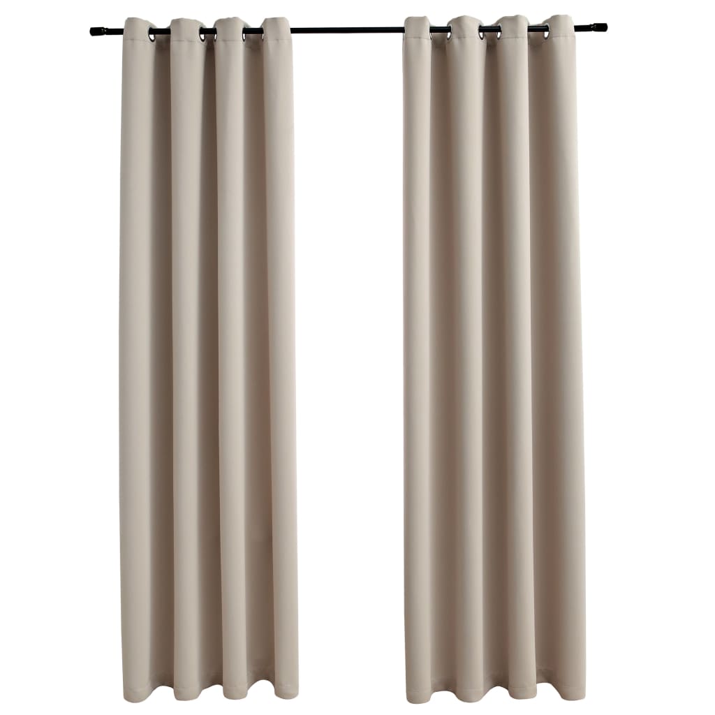 vidaXL Curtains 2 Pcs Roller Blackout Curtains Window Blinds with Rings Fabric-58