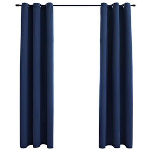 vidaXL Curtains 2 Pcs Roller Blackout Curtains Window Blinds with Rings Fabric-0