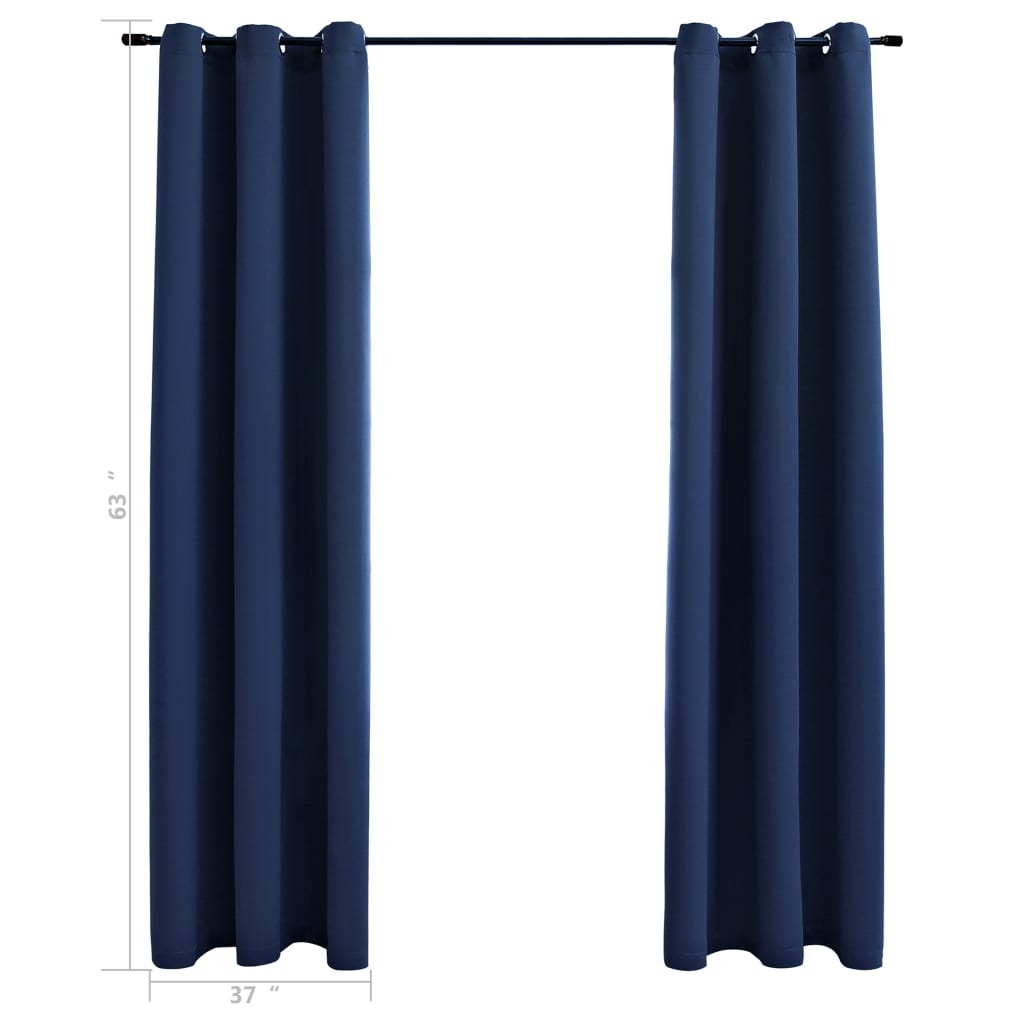 vidaXL Curtains 2 Pcs Roller Blackout Curtains Window Blinds with Rings Fabric-51