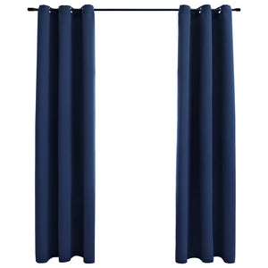 vidaXL Curtains 2 Pcs Roller Blackout Curtains Window Blinds with Rings Fabric-82