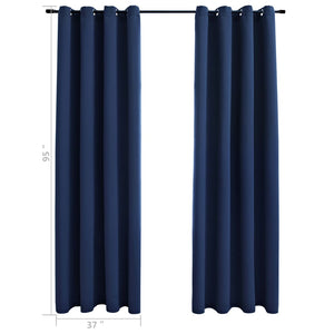 vidaXL Curtains 2 Pcs Roller Blackout Curtains Window Blinds with Rings Fabric-33