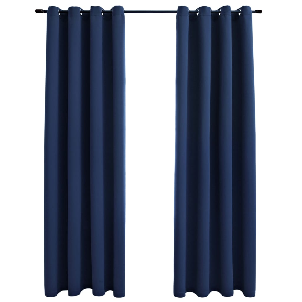 vidaXL Curtains 2 Pcs Roller Blackout Curtains Window Blinds with Rings Fabric-73