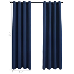 vidaXL Curtains 2 Pcs Roller Blackout Curtains Window Blinds with Rings Fabric-6