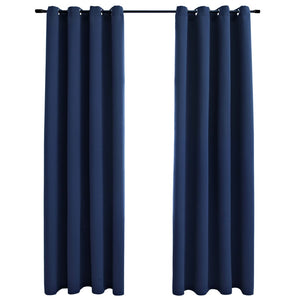 vidaXL Curtains 2 Pcs Roller Blackout Curtains Window Blinds with Rings Fabric-55