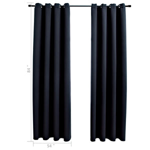 vidaXL Curtains 2 Pcs Roller Blackout Curtains Window Blinds with Rings Fabric-88