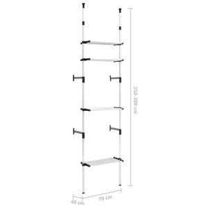 vidaXL Telescopic Wardrobe System with Shelves Aluminum-8