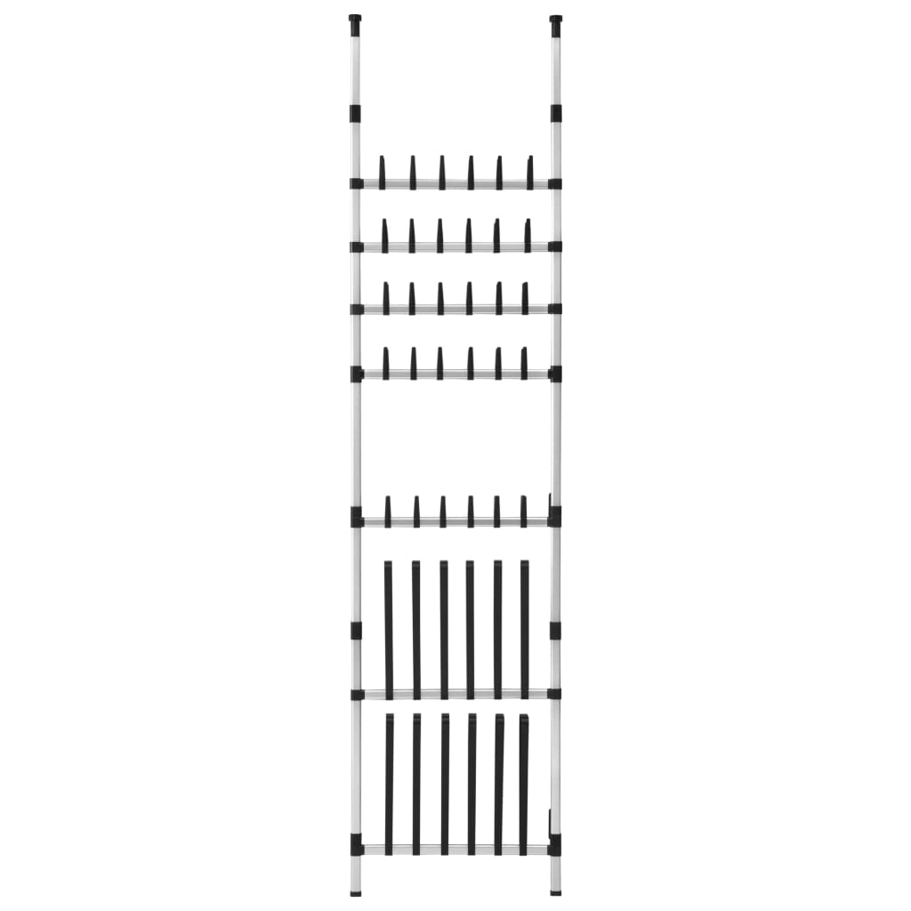 vidaXL Telescopic Shoe Rack with Rods Aluminum-6