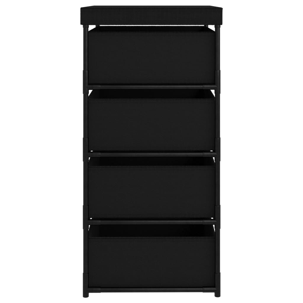 vidaXL Cabinet Storage Rack Drawer Cabinet Shelf with 4 Fabric Baskets Steel-9