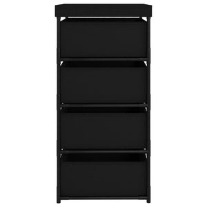 vidaXL Cabinet Storage Rack Drawer Cabinet Shelf with 4 Fabric Baskets Steel-9