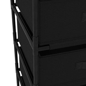 vidaXL Cabinet Storage Rack Drawer Cabinet Shelf with 4 Fabric Baskets Steel-11