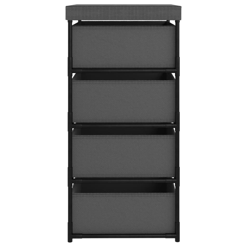 vidaXL Cabinet Storage Rack Drawer Cabinet Shelf with 4 Fabric Baskets Steel-2