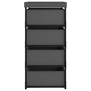 vidaXL Cabinet Storage Rack Drawer Cabinet Shelf with 4 Fabric Baskets Steel-2