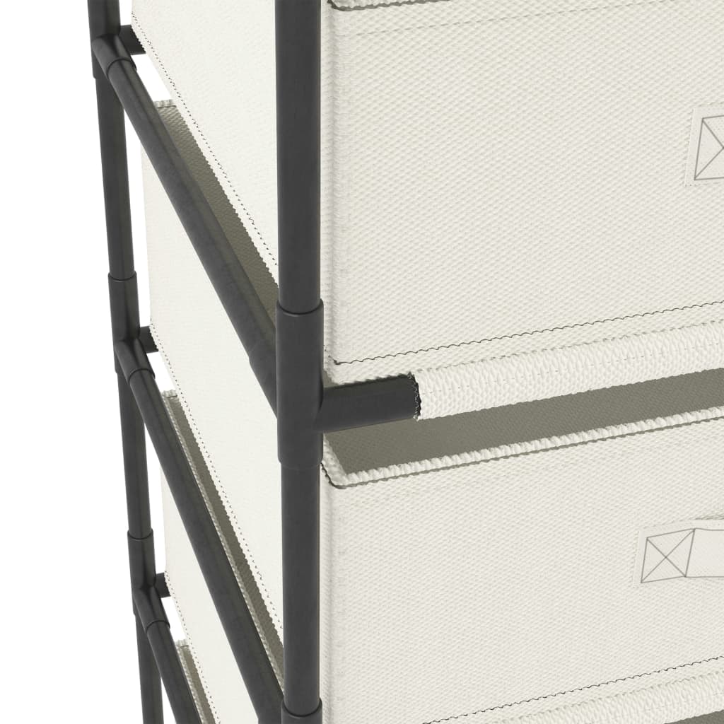 vidaXL Cabinet Storage Rack Drawer Cabinet Shelf with 4 Fabric Baskets Steel-20