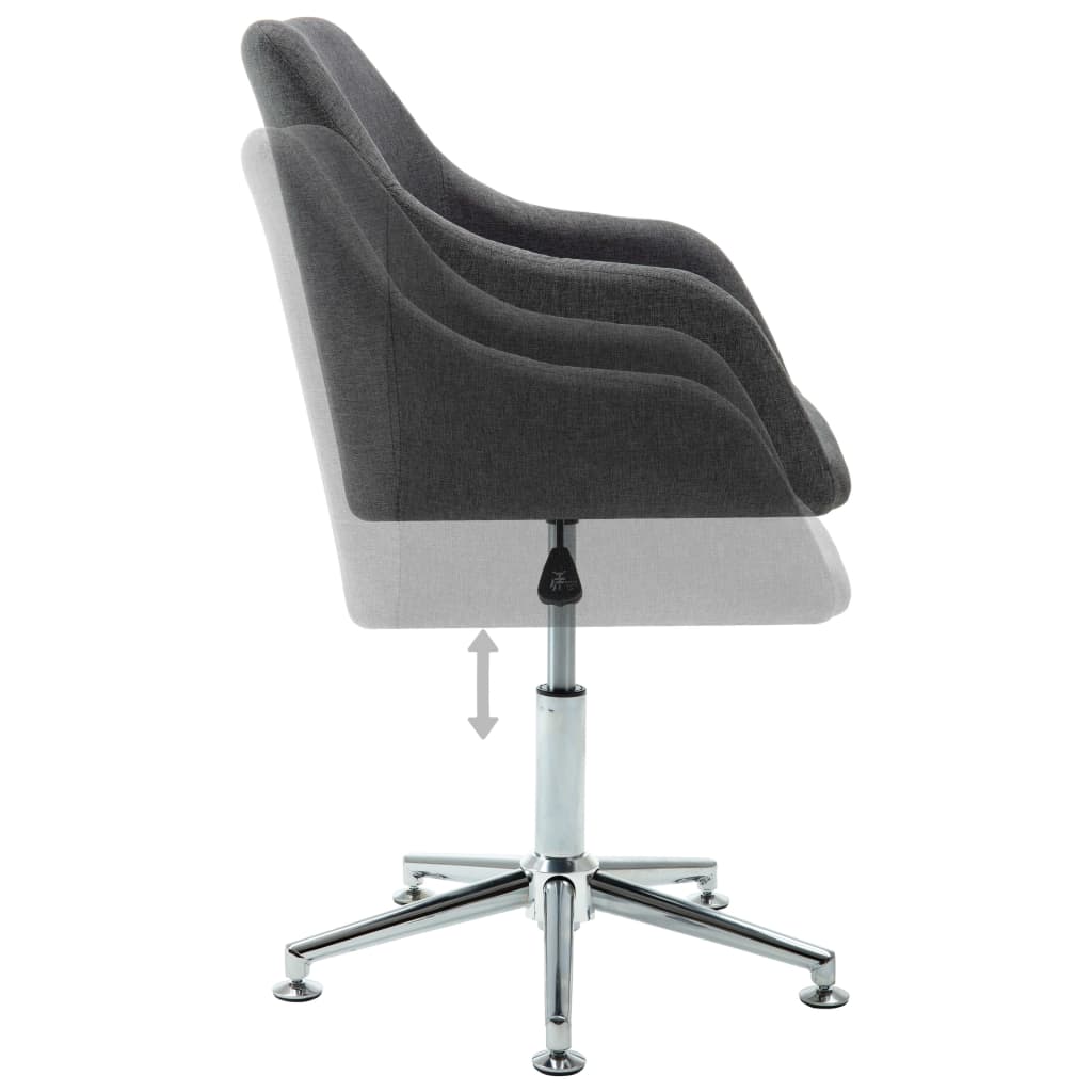 vidaXL Dining Chair 360 Degrees Swivel Accent Desk Chair with Arms Fabric-73