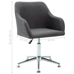 vidaXL Dining Chair 360 Degrees Swivel Accent Desk Chair with Arms Fabric-44