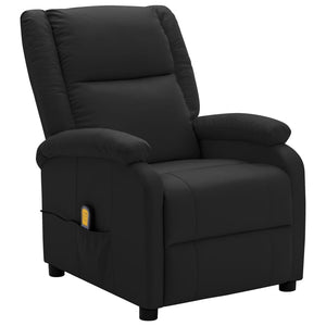 vidaXL Massage Chair Black Faux Leather-0